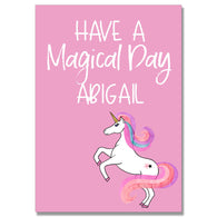 Personalised Magical Day Unicorn Card